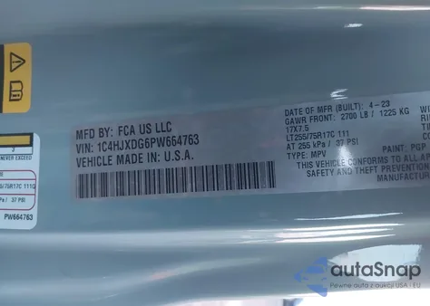 2023 Jeep Wrangler 4-Door Willys 4X4 из США, поврежденный, VIN 1C4HJXDG6PW664763